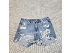 American Eagle Shorts Tom Girl Blue Distressed Size 6